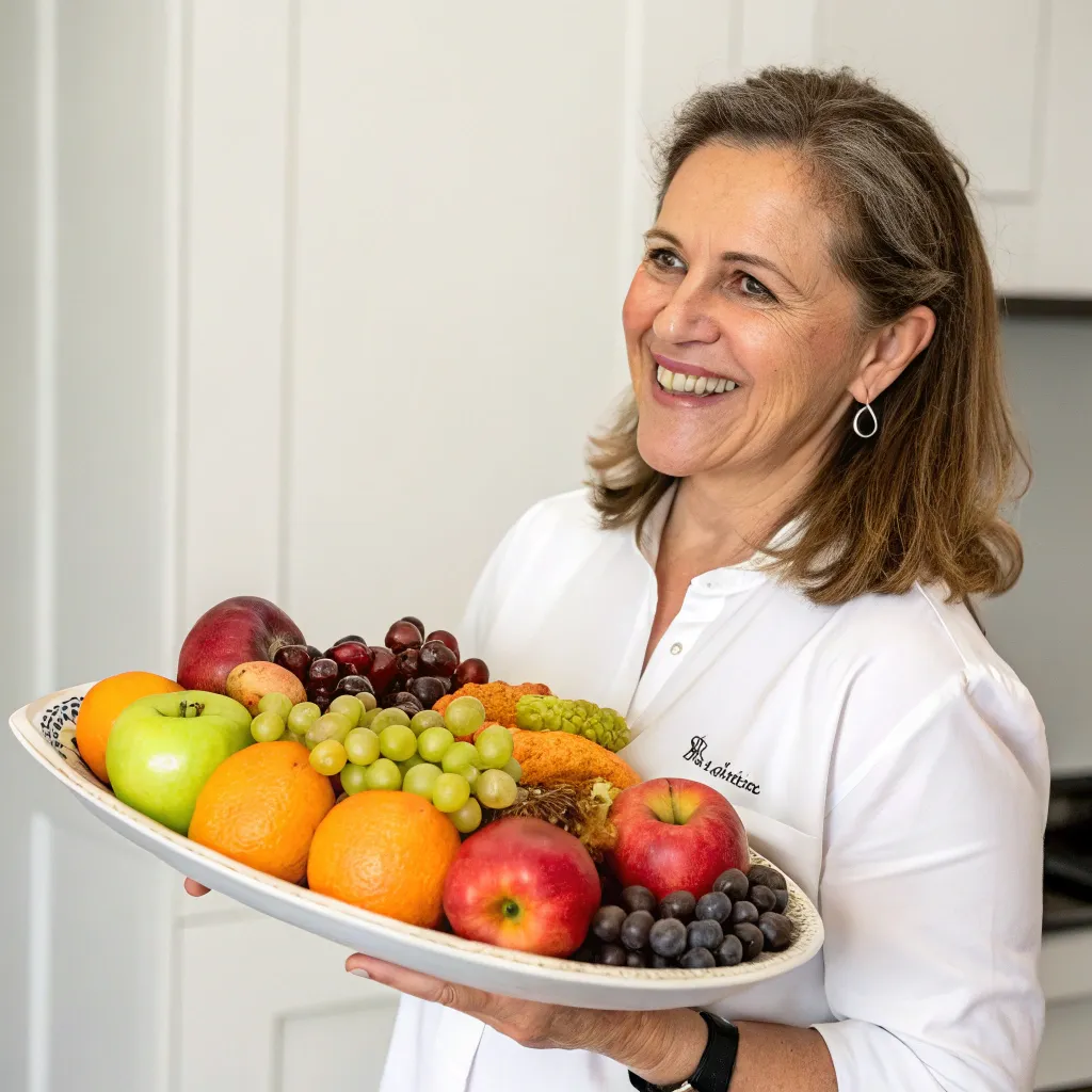 Jane Smith with a fruit platter